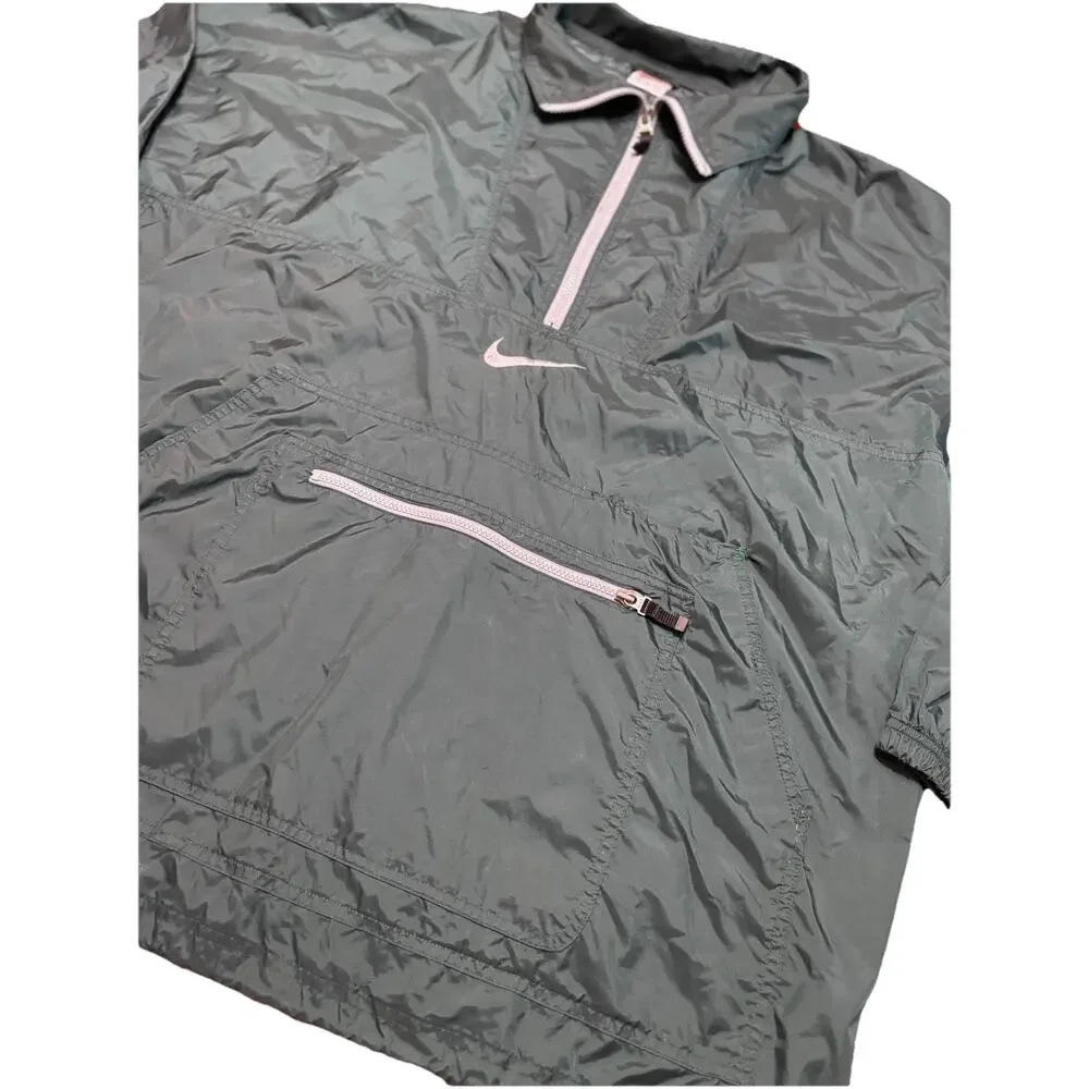 Vintage Nike Jacket Mens 2XL Green Half Zip Pullover Windbreaker Air‎ Swoosh 90s